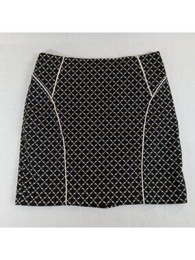 The Limited Women's Size 12 Lexie Fit Black White Geometric Pencil Mini Skirt